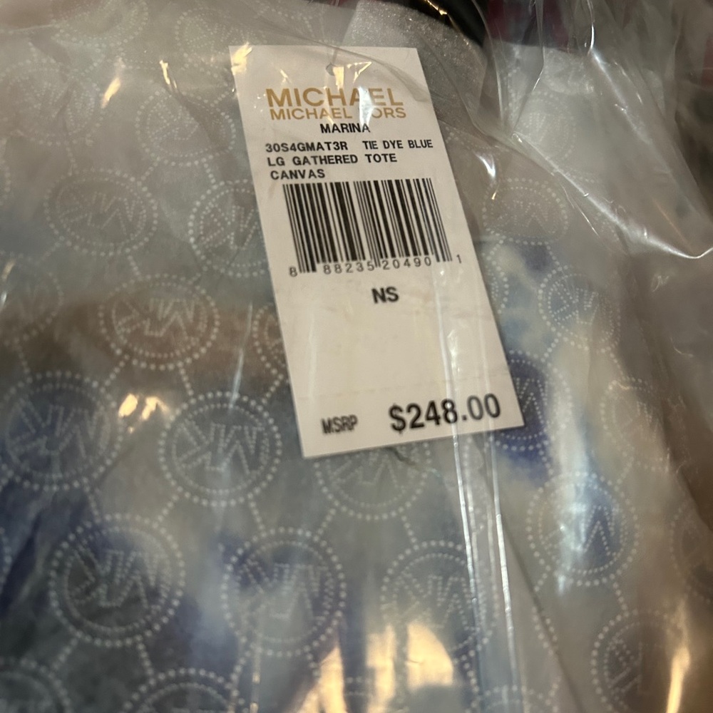 NWT Michael Kors Navy Tie-Dye Tote - Picture 5 of 6